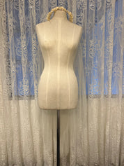 70s Flower Crown Tulle Veil with Blusher