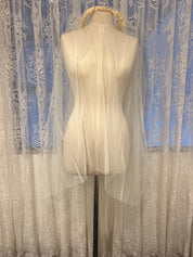 70s Flower Crown Tulle Veil with Blusher