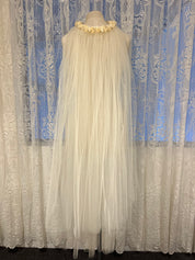 70s Flower Crown Tulle Veil with Blusher