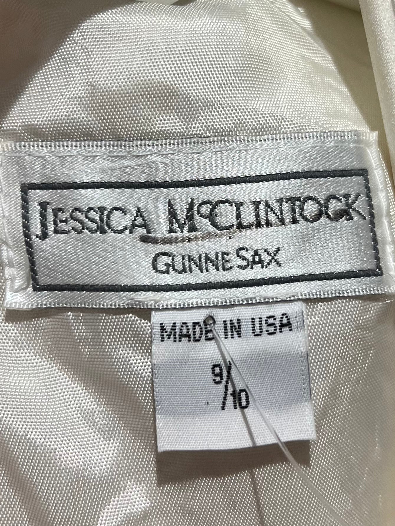 90s Gunne Sax by Jessica McClintock Brocade Halter Dress