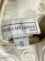 90s Satin Swirl Detail Jessica McClintock Dress
