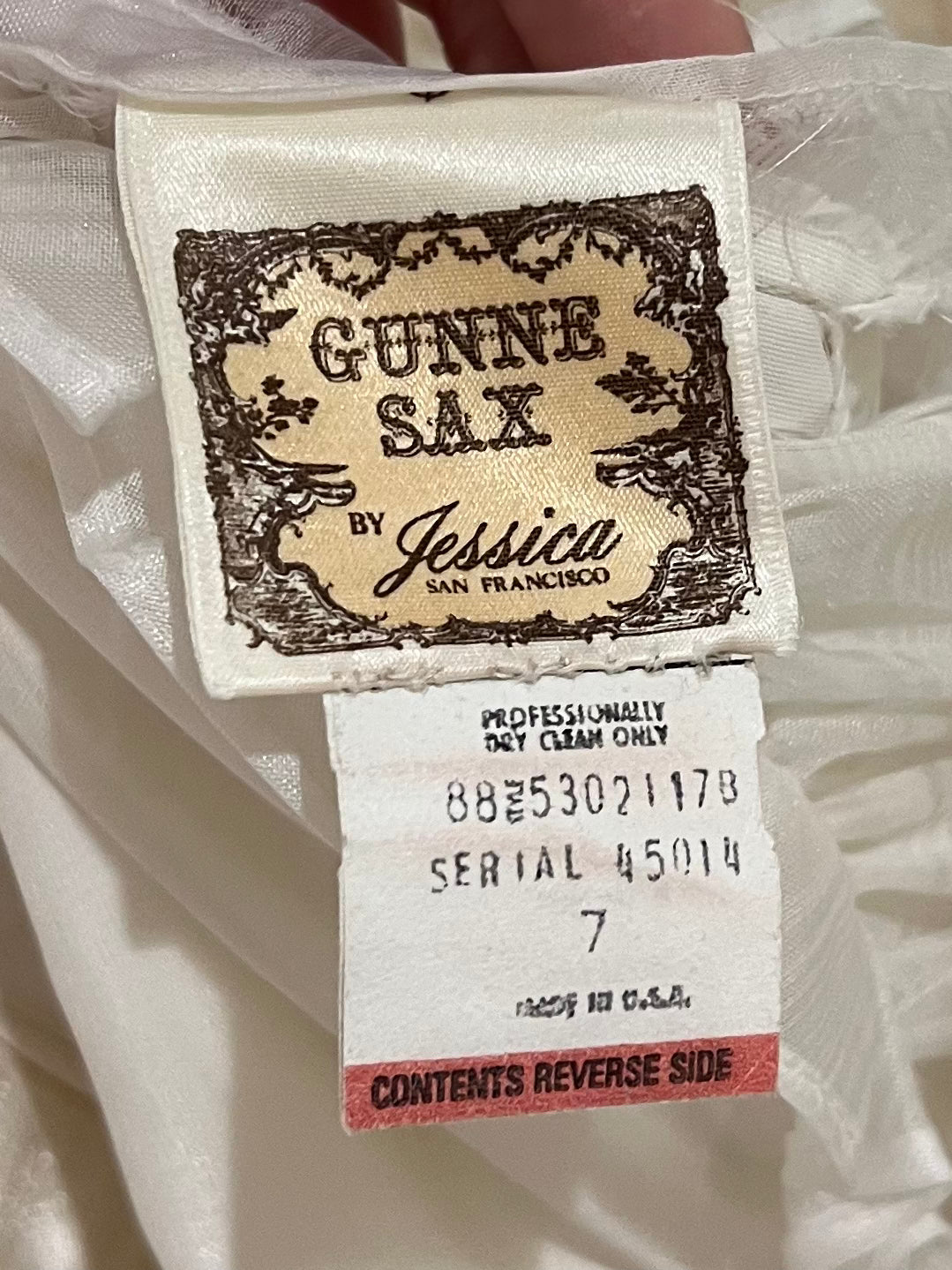 80s Strapless Ruffle Detail Gunne Sax Dress