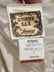 80s Strapless Ruffle Detail Gunne Sax Dress