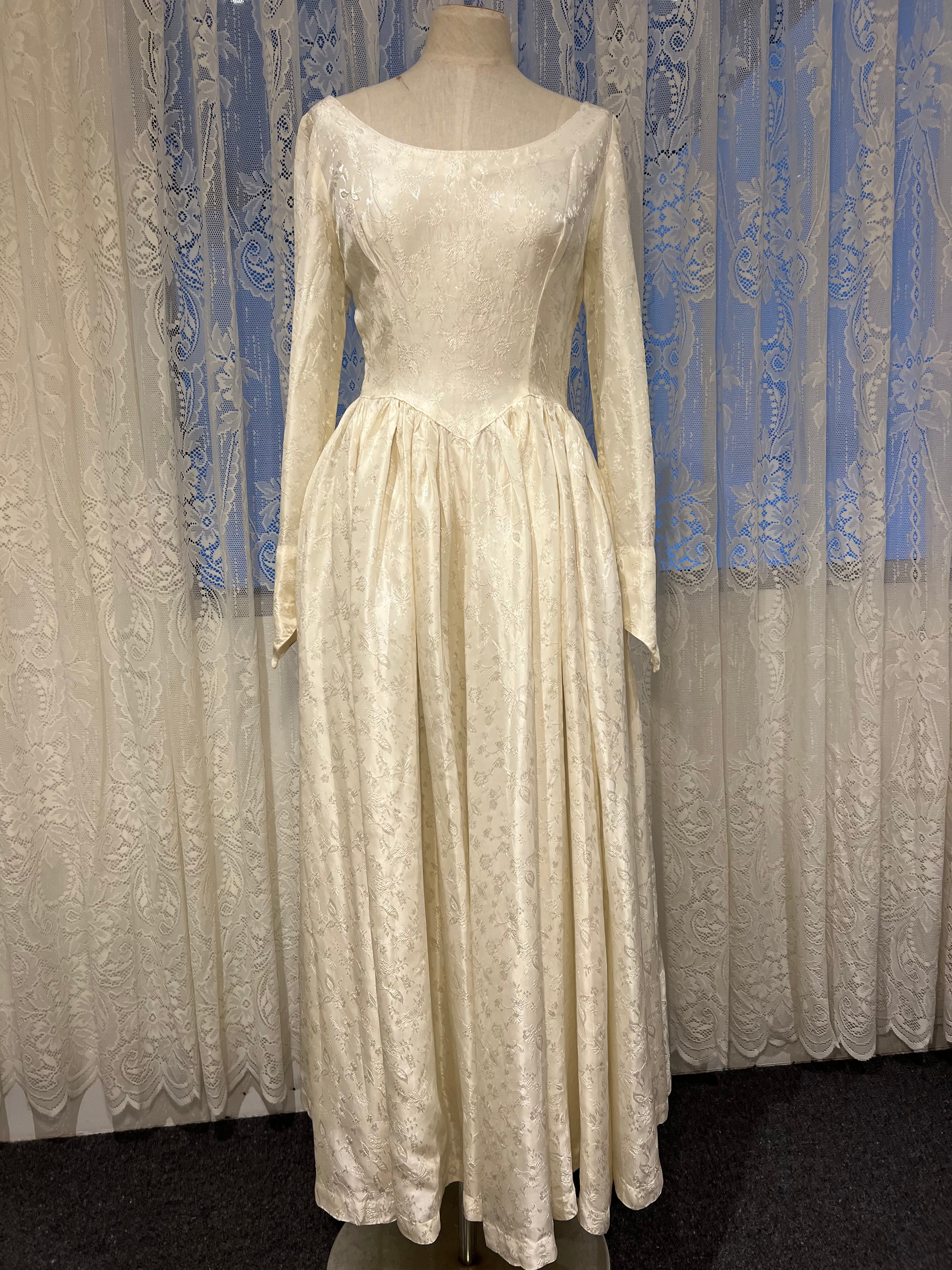 50s Satin Basque Waist Dress