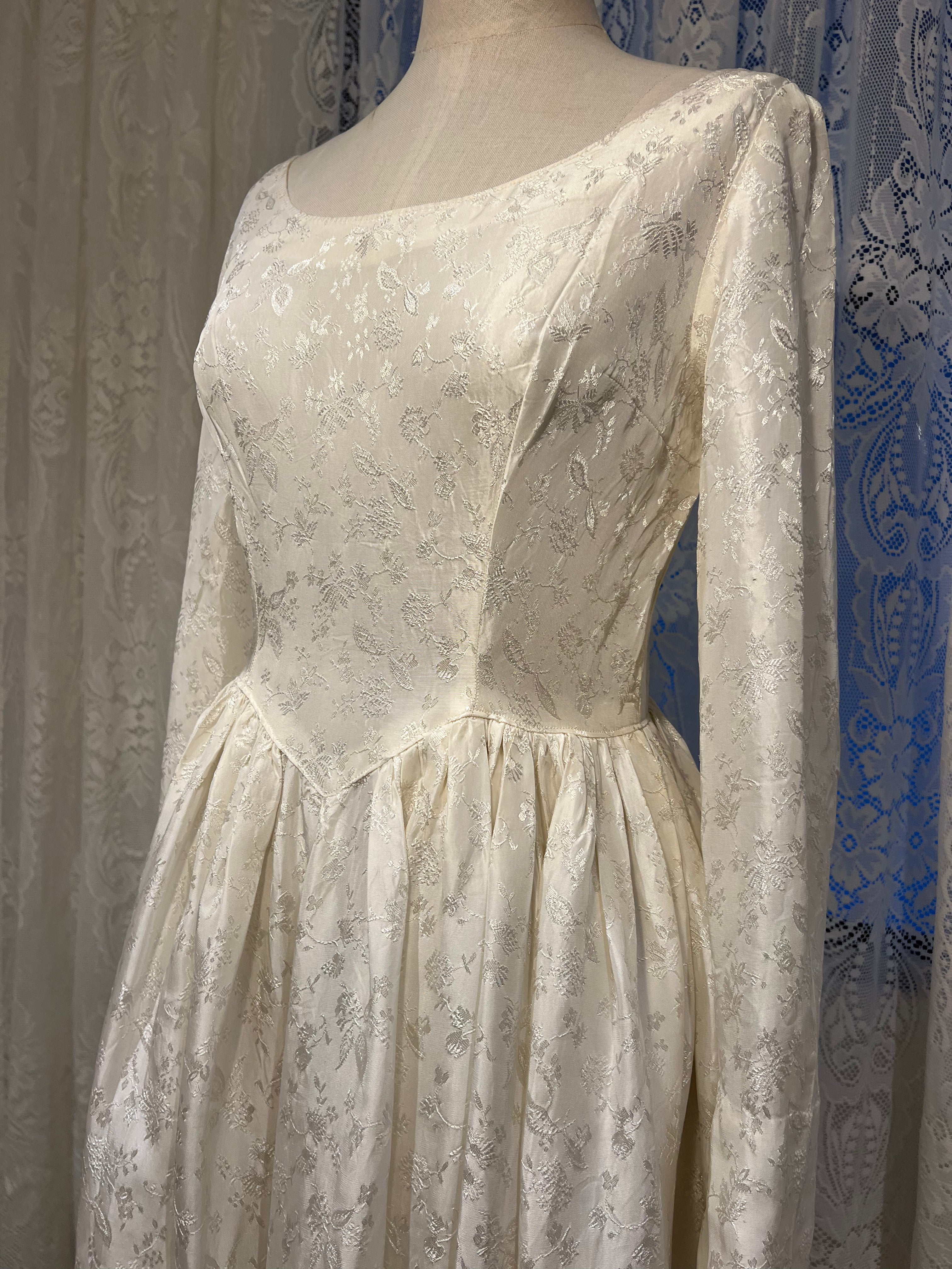 50s Satin Basque Waist Dress