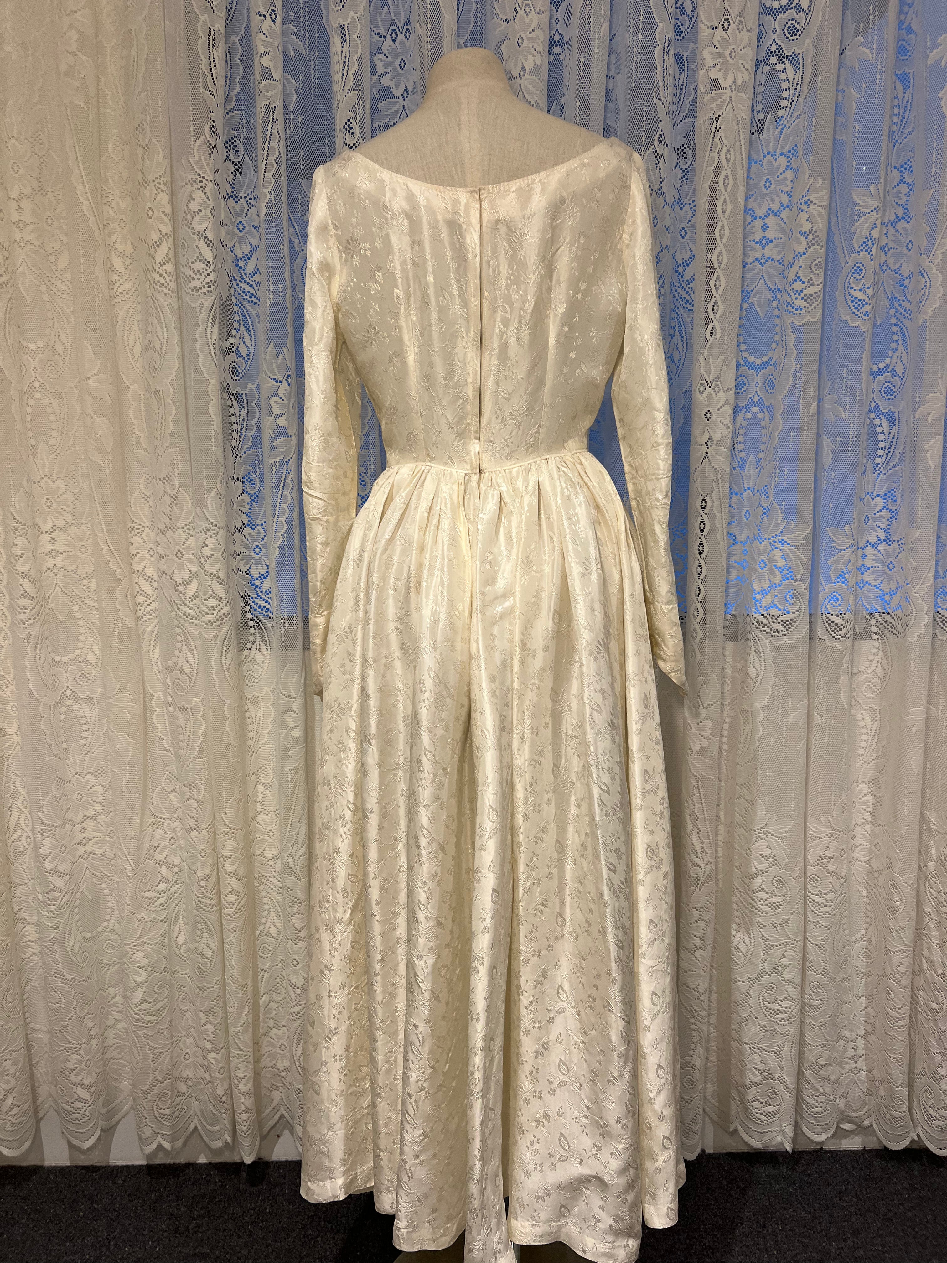 50s Satin Basque Waist Dress