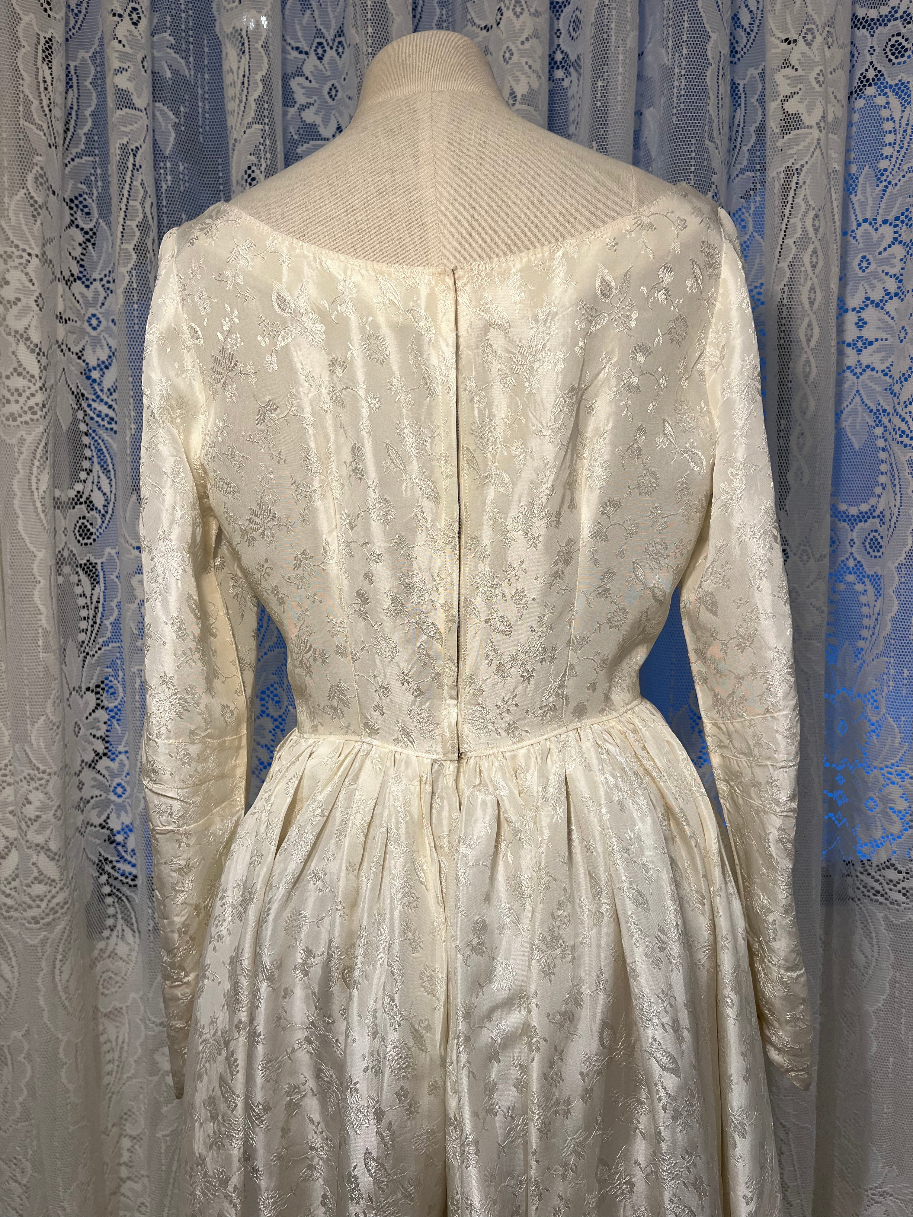 50s Satin Basque Waist Dress