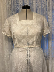 1910s Edwardian Jacquard Silk Organza Dress