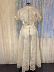 1910s Edwardian Jacquard Silk Organza Dress