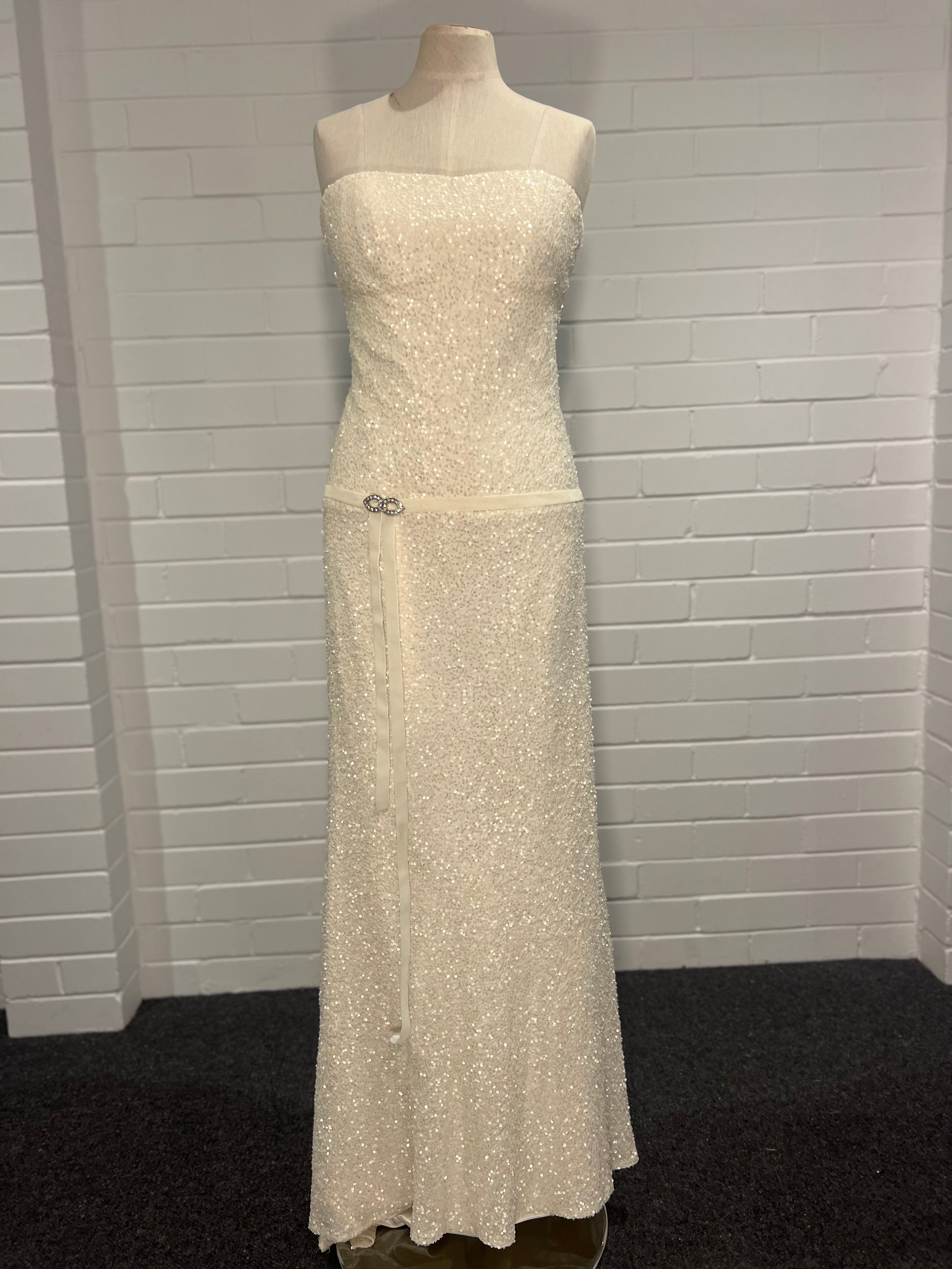 90s Strapless Sequin Mermaid Dress