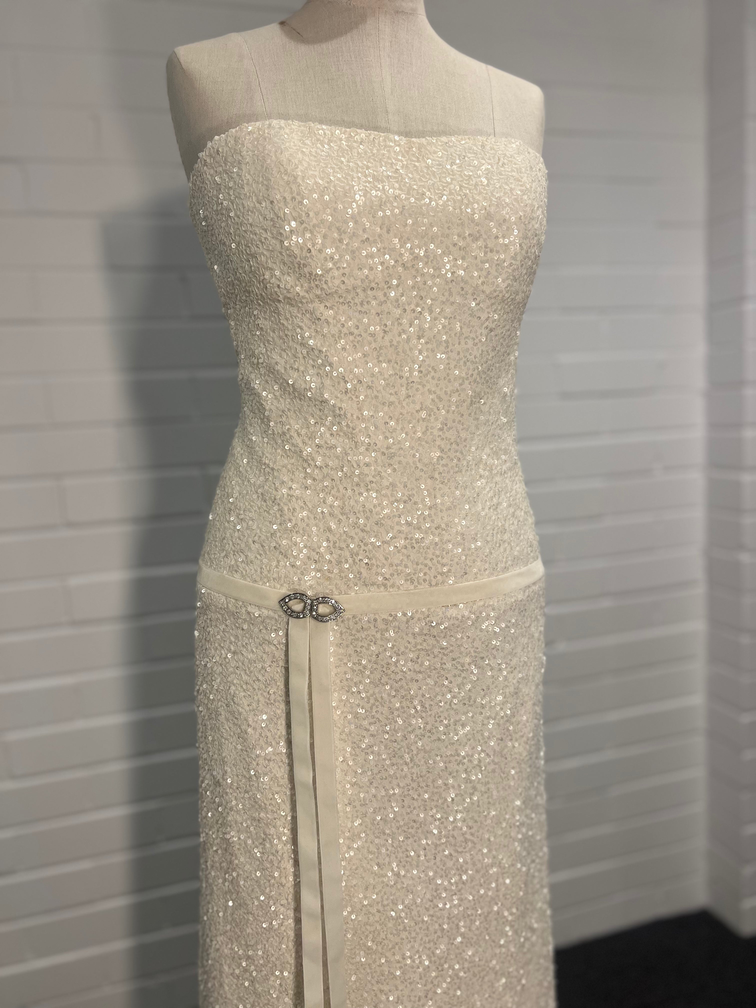 90s Strapless Sequin Mermaid Dress