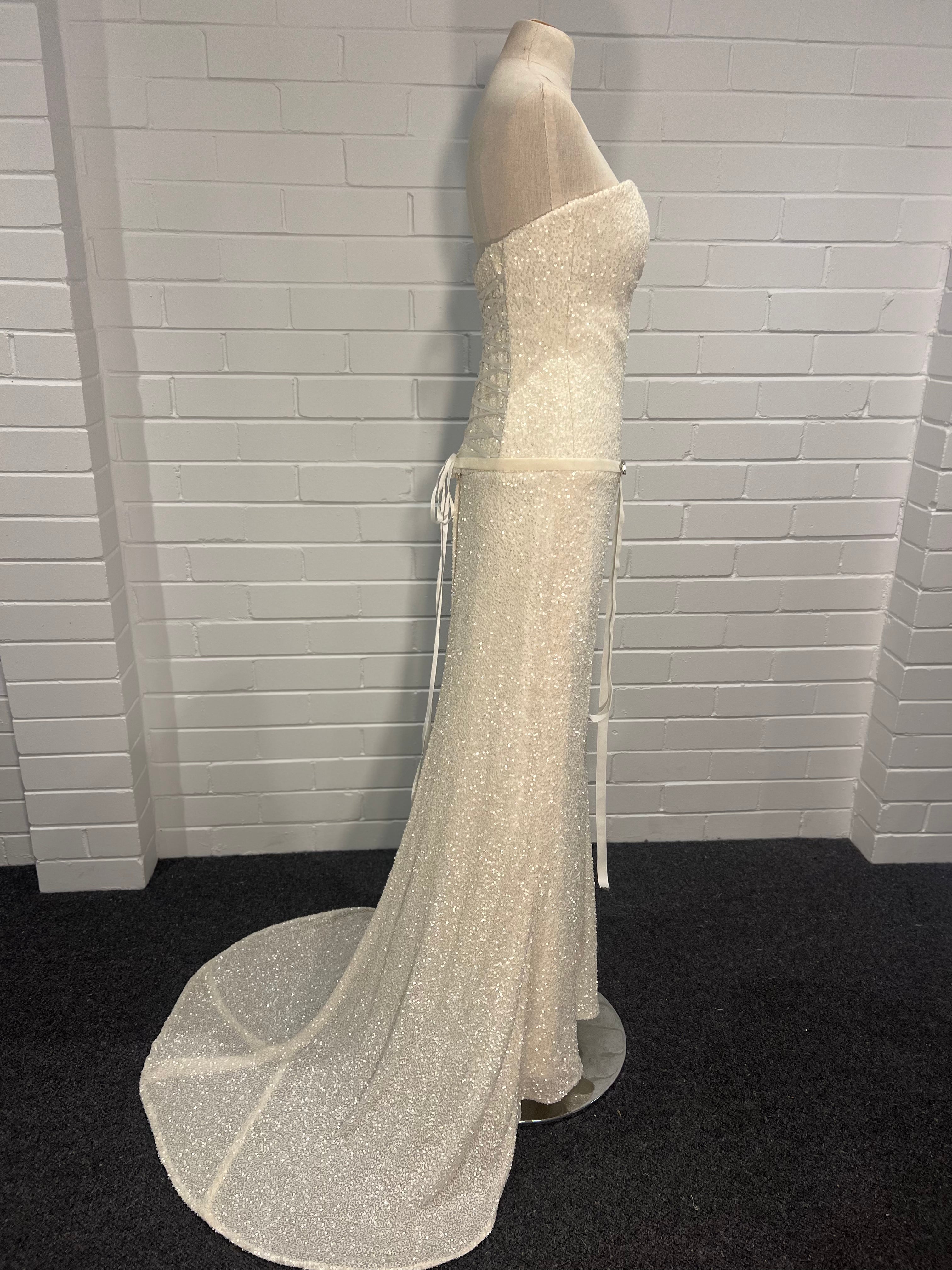 90s Strapless Sequin Mermaid Dress