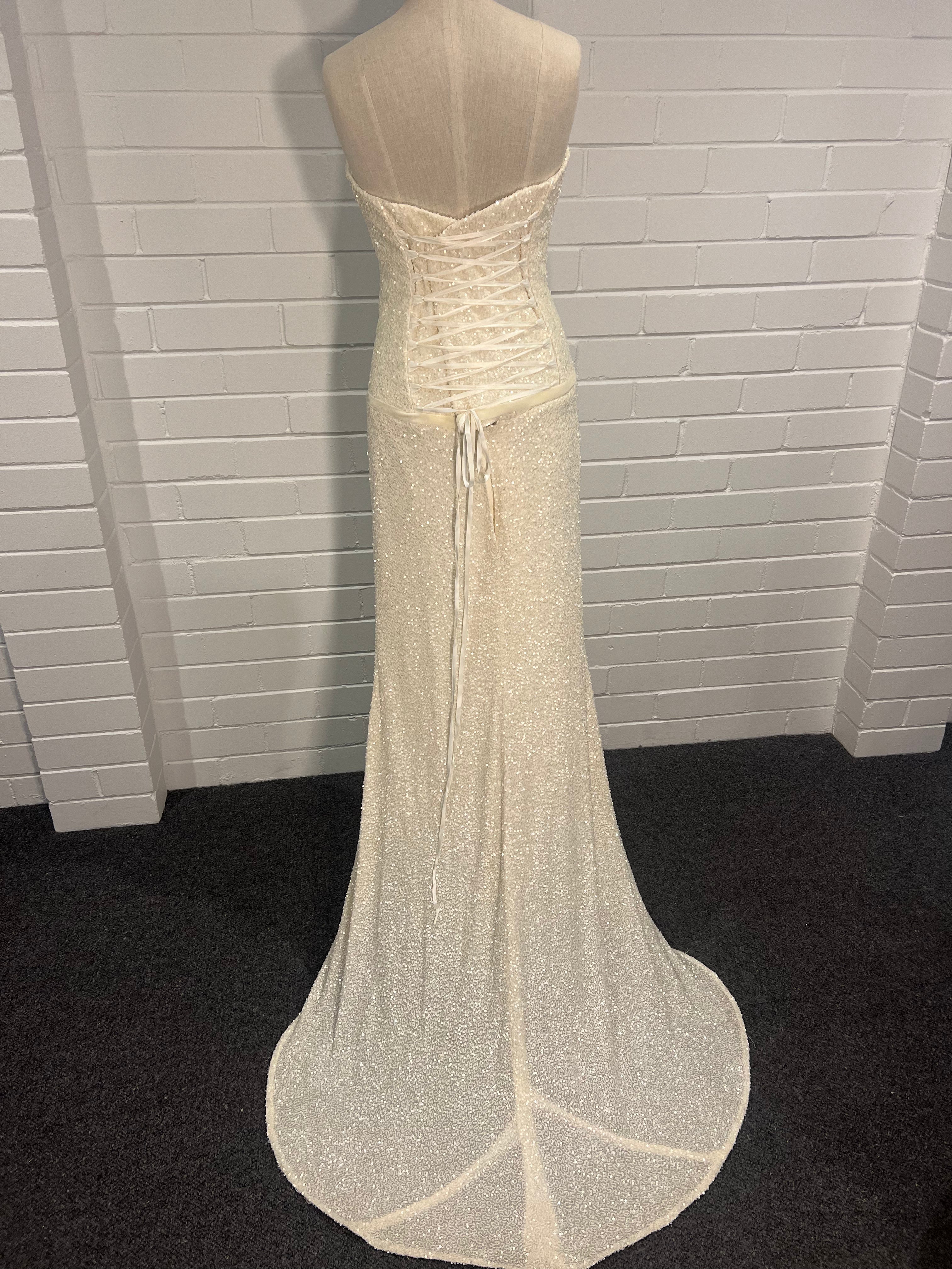 90s Strapless Sequin Mermaid Dress
