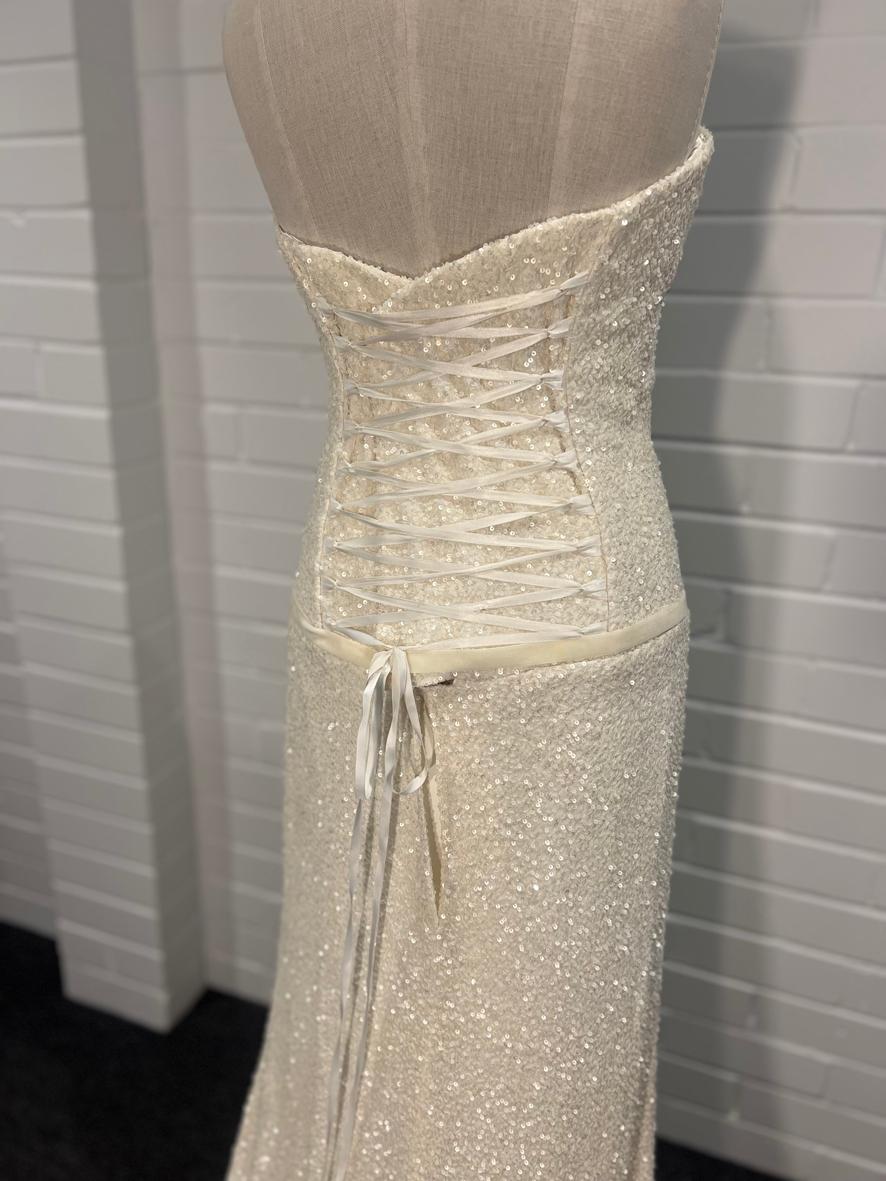 90s Strapless Sequin Mermaid Dress