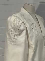 80s Silk Two Piece Embroidered Set