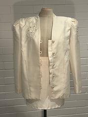 80s Silk Two Piece Embroidered Set