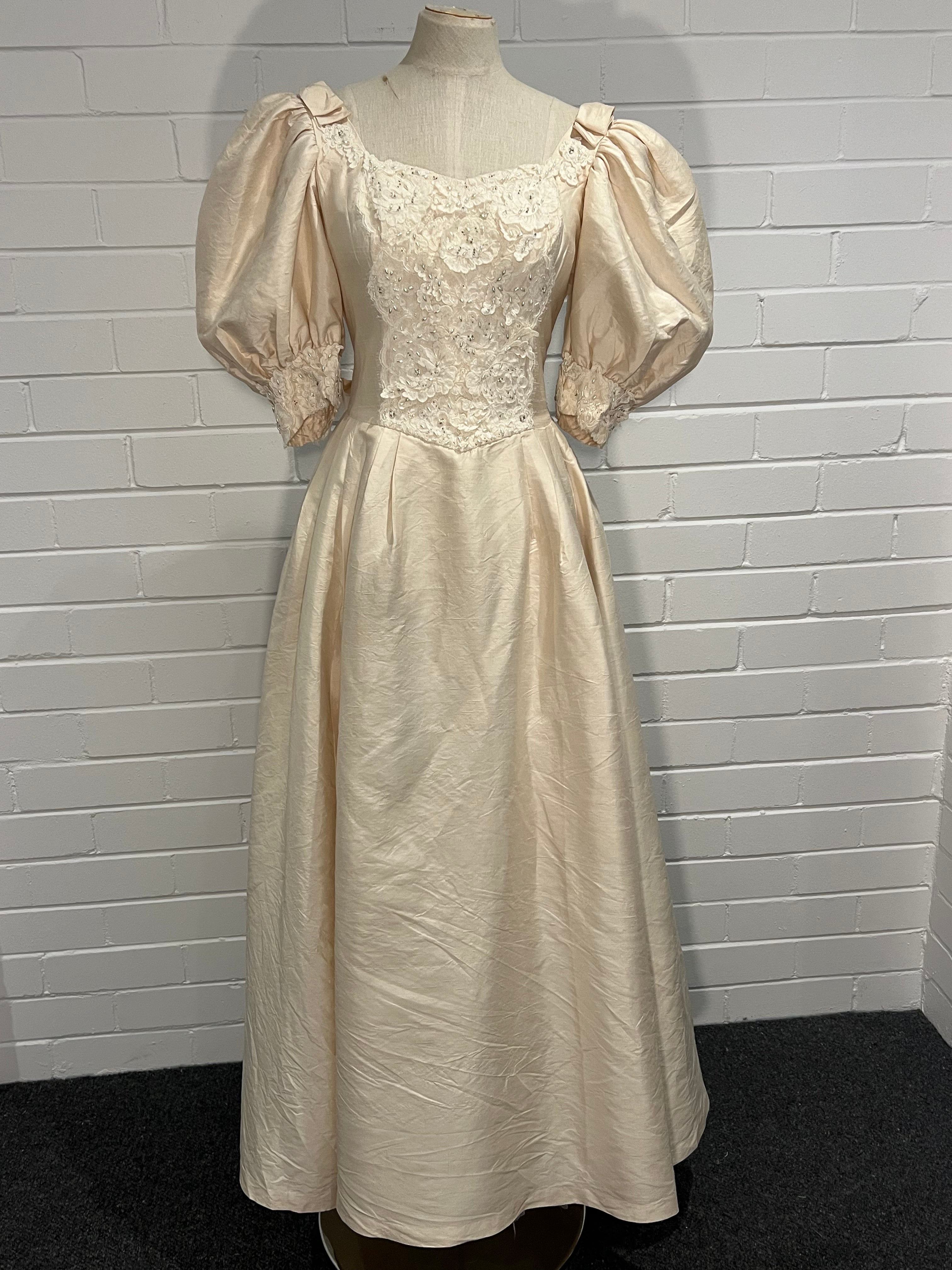 80s Taffeta Bow Detail Dress