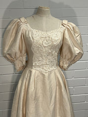 80s Taffeta Bow Detail Dress