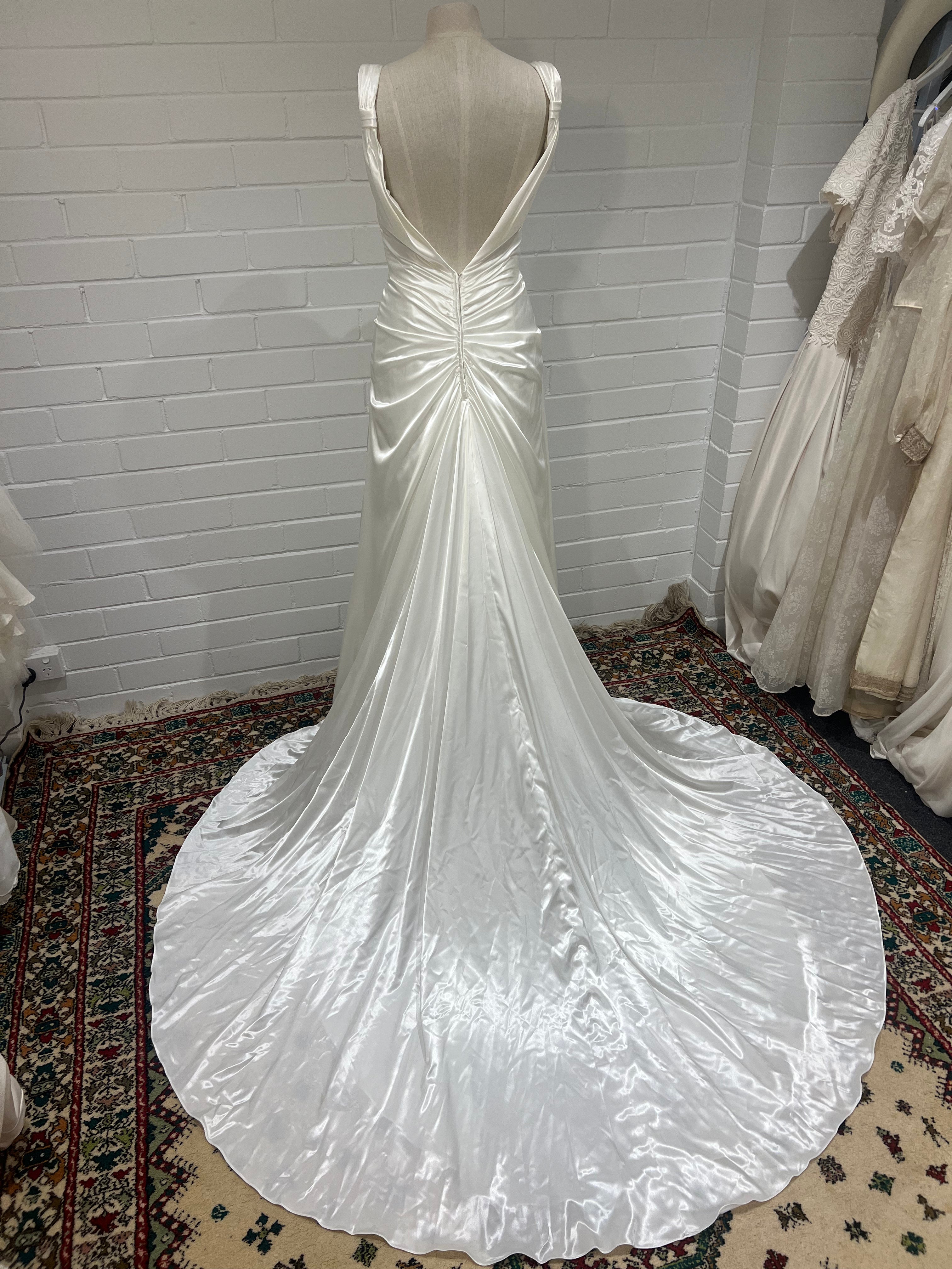 90s Silk Draped Backless Dress