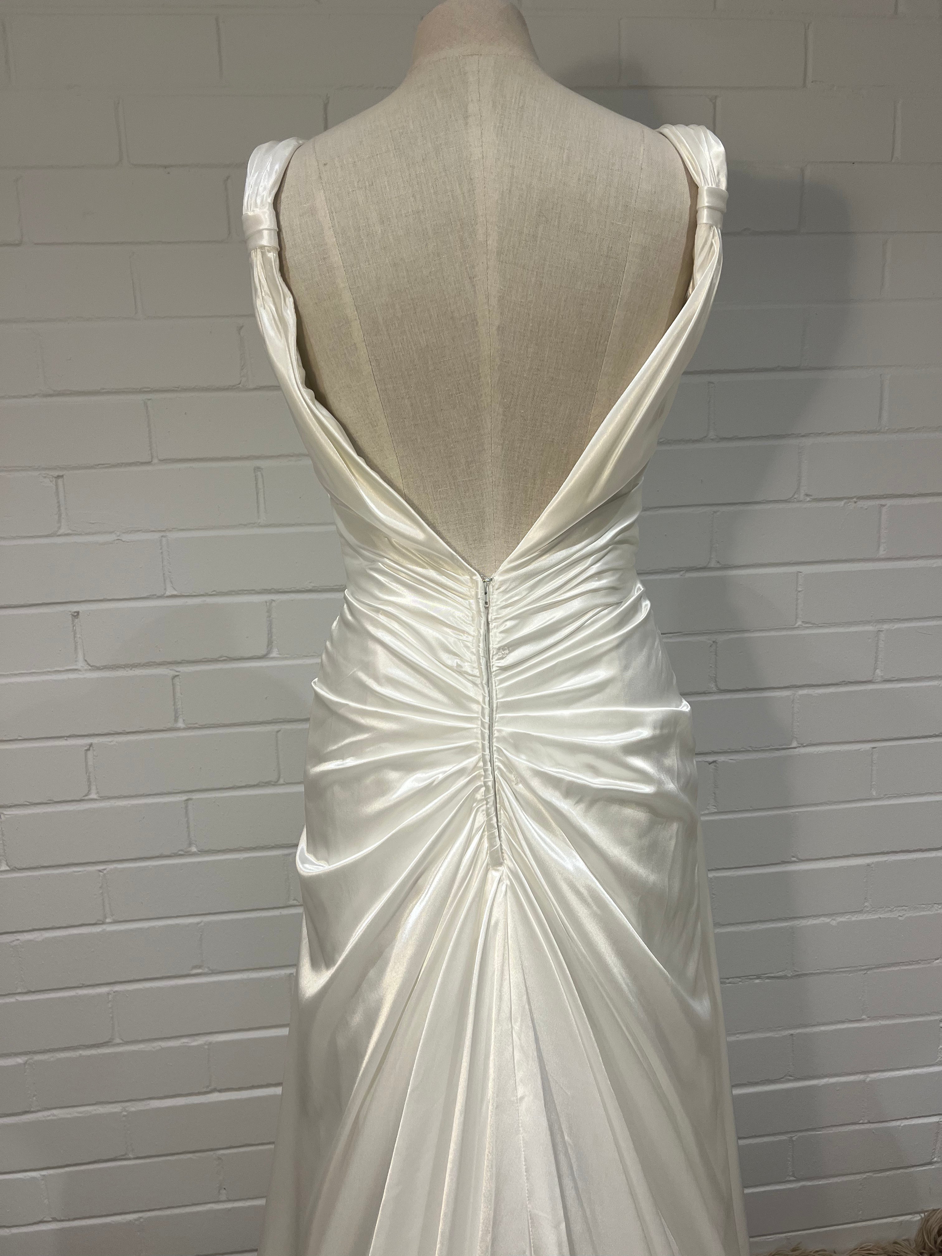 90s Silk Draped Backless Dress