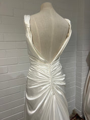 90s Silk Draped Backless Dress