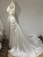 90s Silk Draped Backless Dress