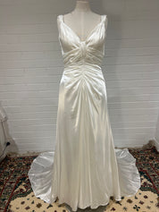 90s Silk Draped Backless Dress