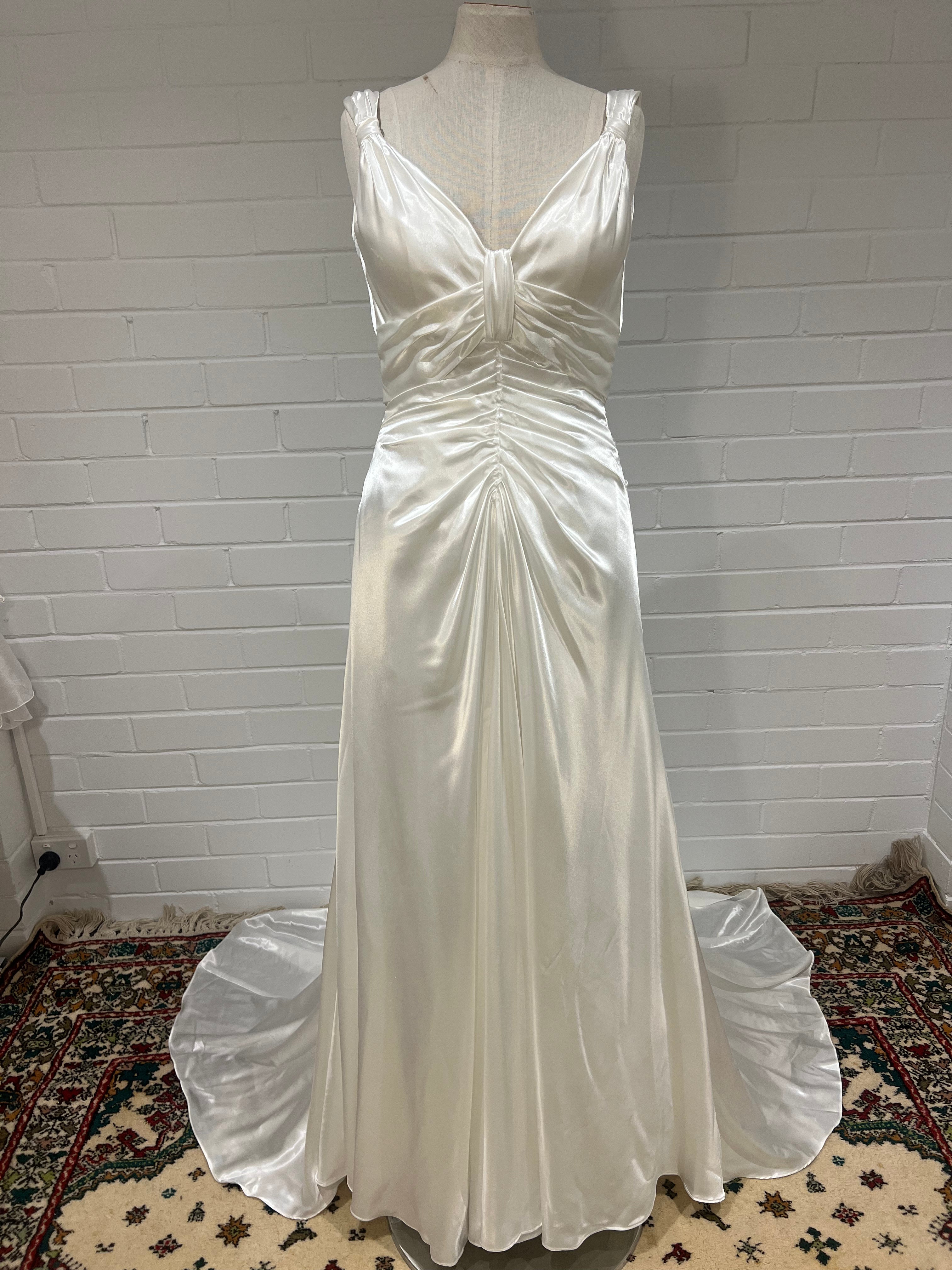 90s Silk Draped Backless Dress