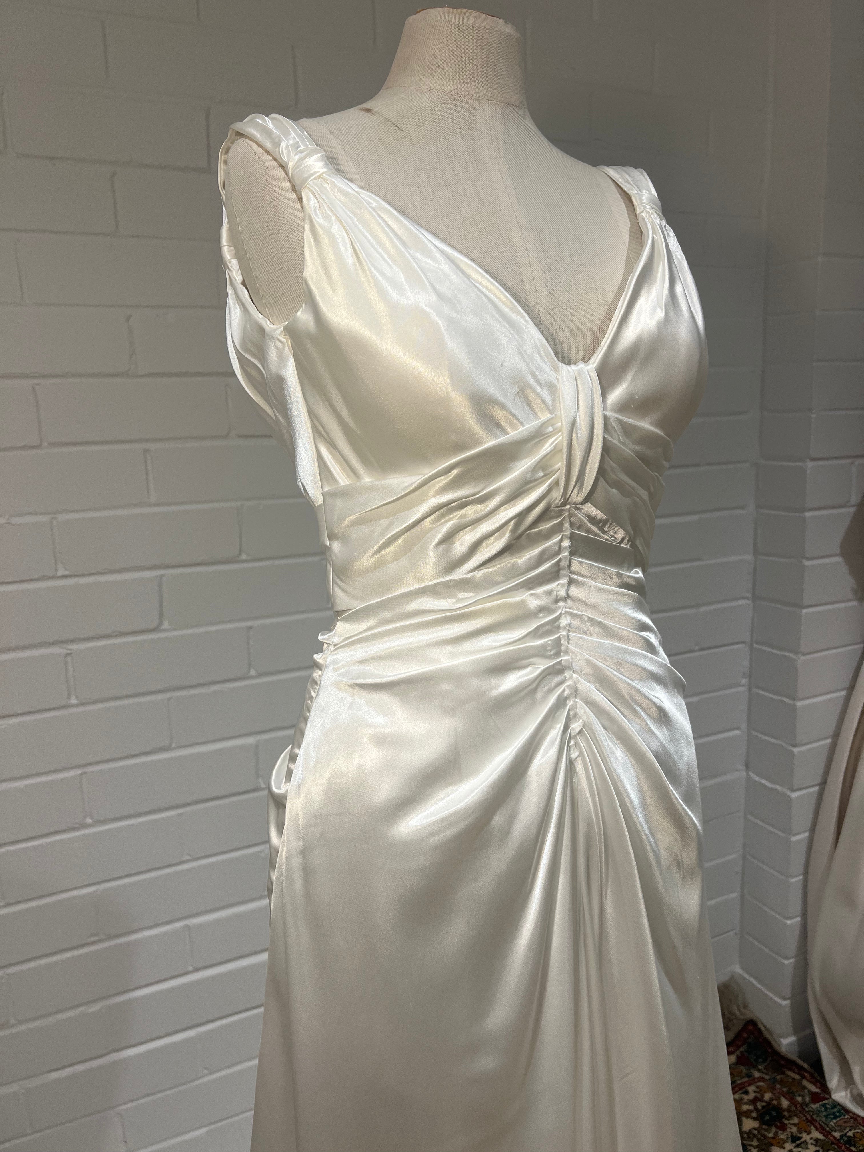 90s Silk Draped Backless Dress