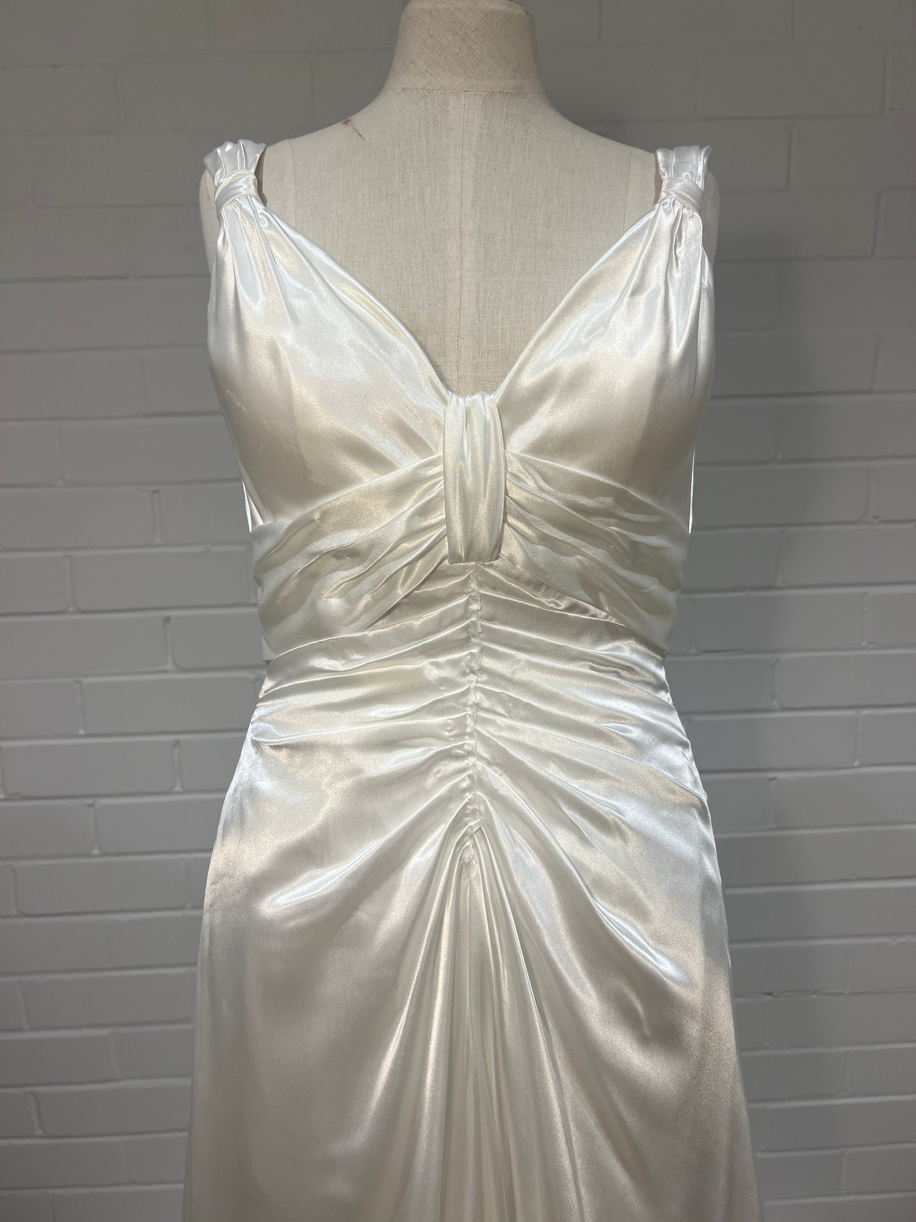 90s Silk Draped Backless Dress