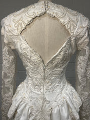 80s Short Beaded Lace Backless Dress