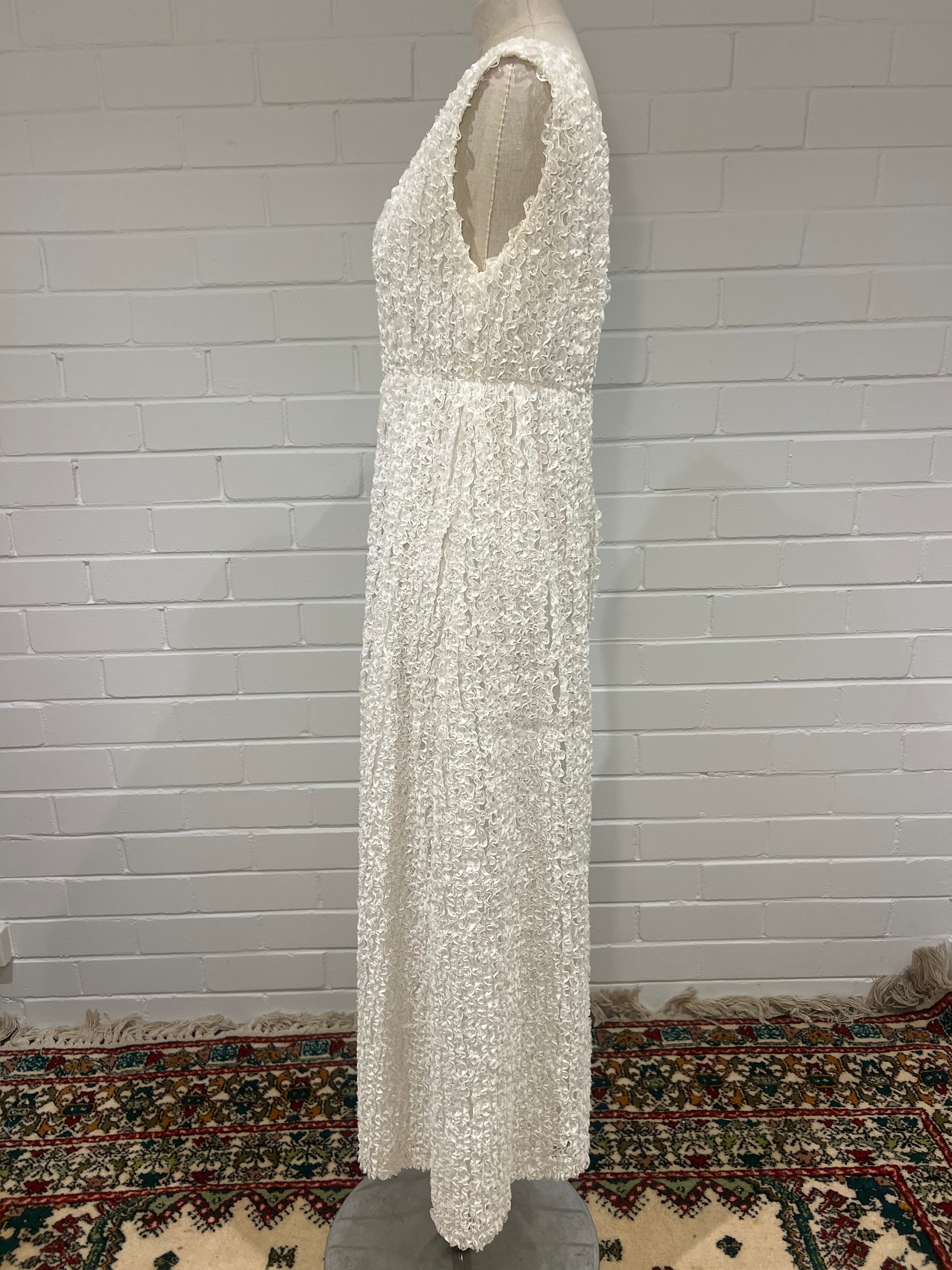60s Lace Ruffle Shift Dress
