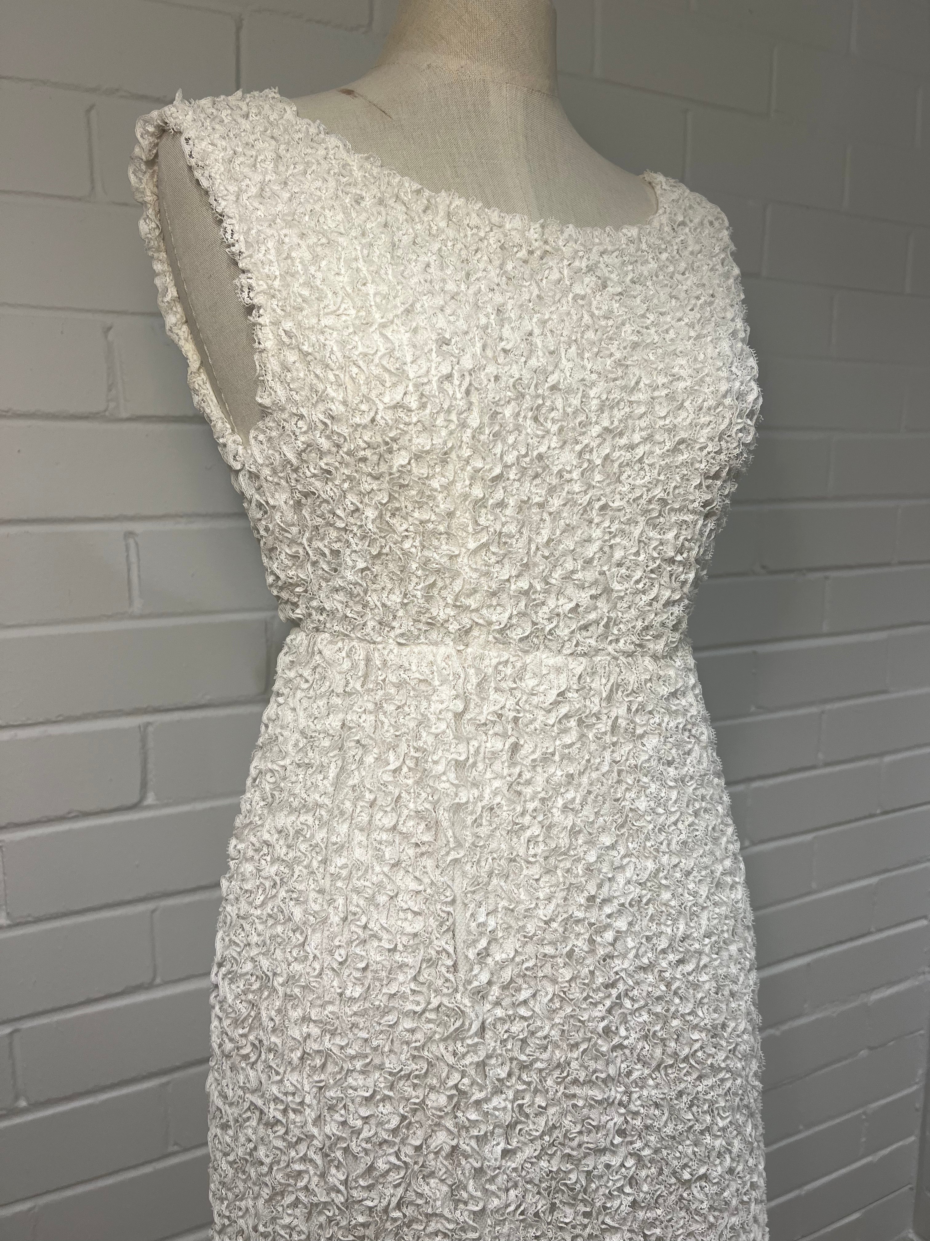 60s Lace Ruffle Shift Dress