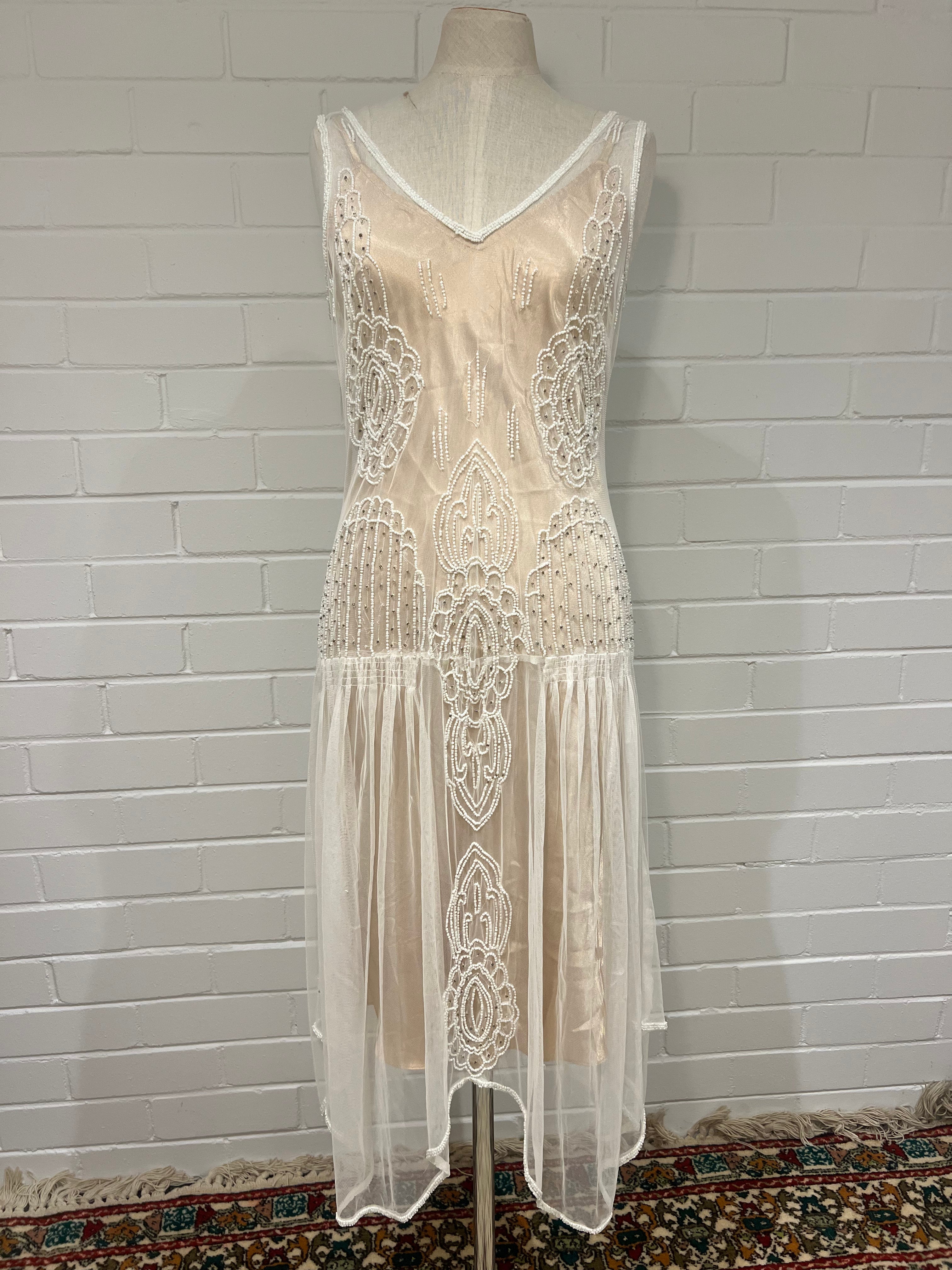 80s Beaded Flapper Dress