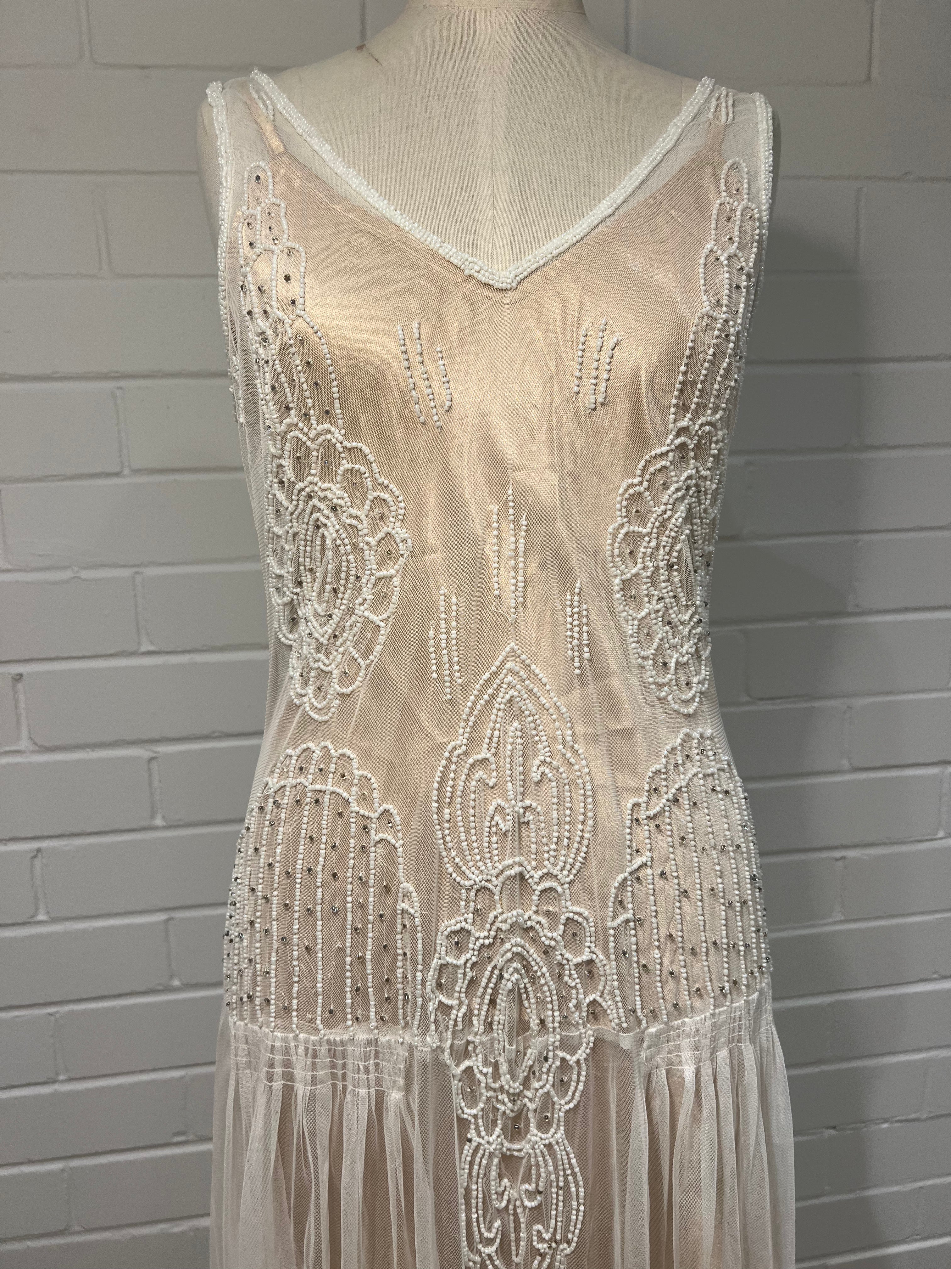80s Beaded Flapper Dress