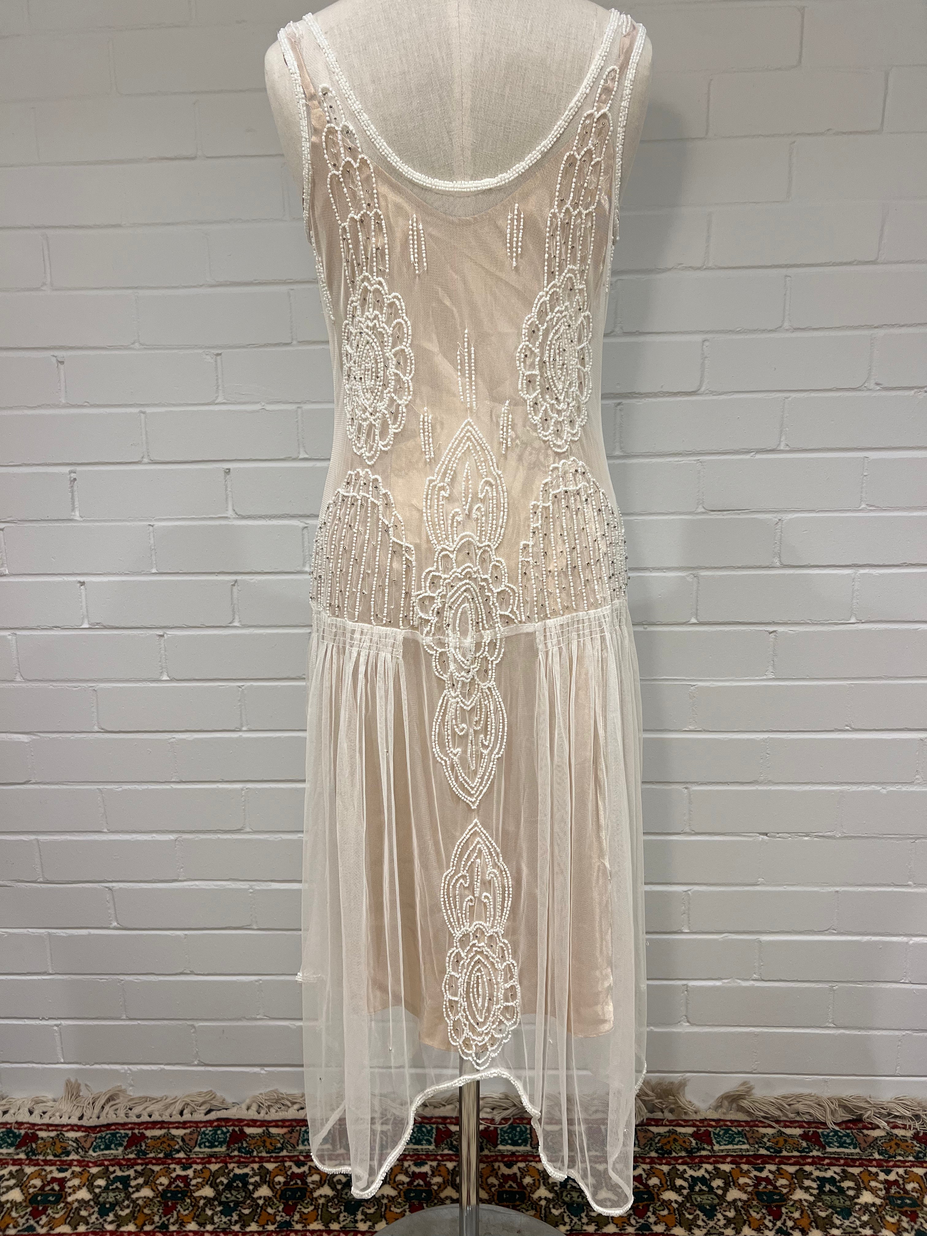 80s Beaded Flapper Dress