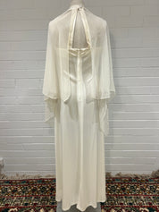 70s Art Deco Cape Sleeve Dress