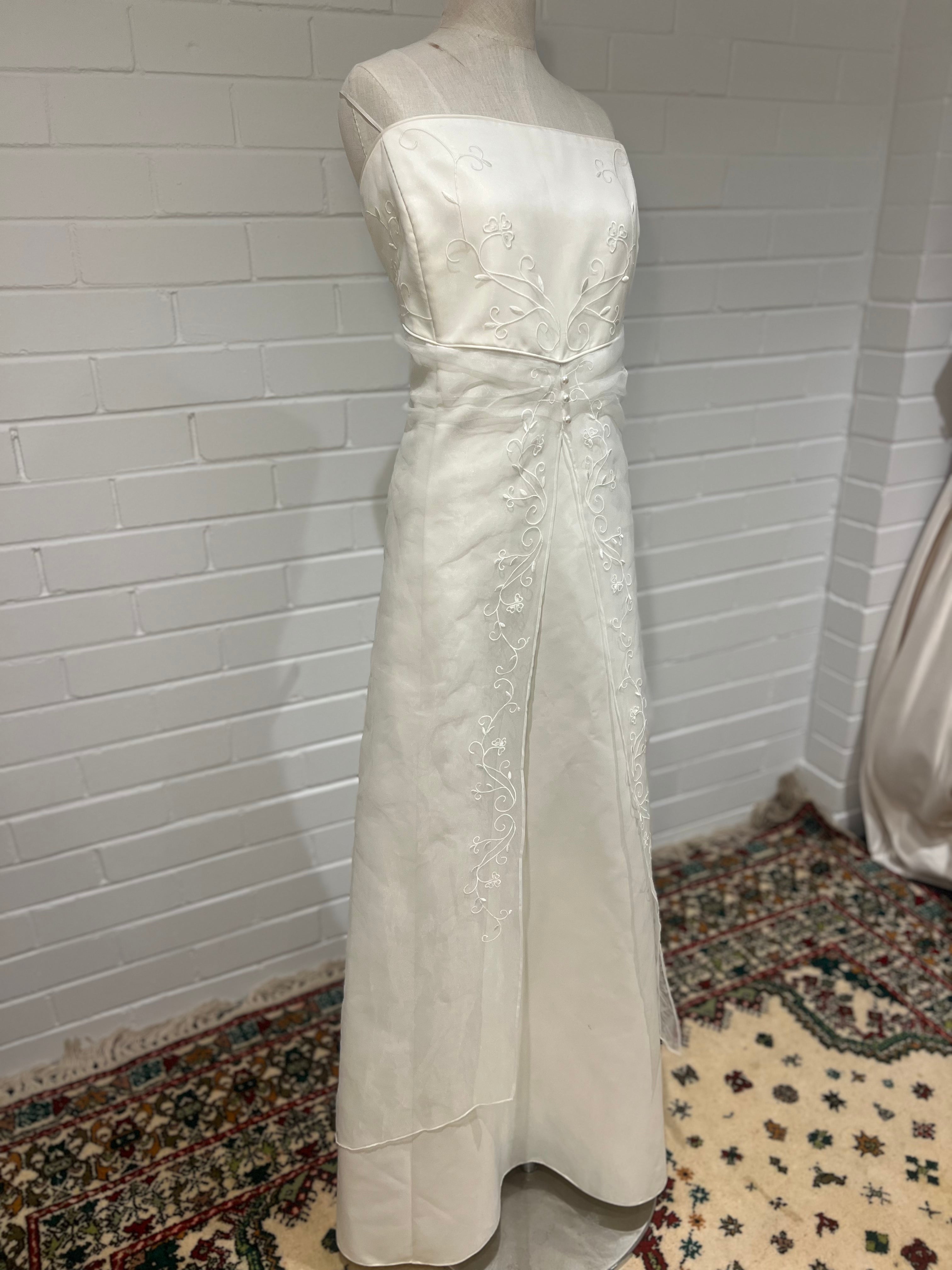 90s Embroidered Spaghetti Strap Dress