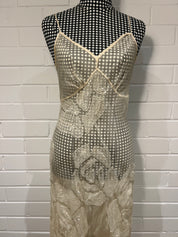 90s Akira Silk Sequin Rosette Slip