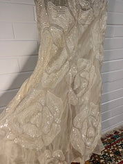 90s Akira Silk Sequin Rosette Slip