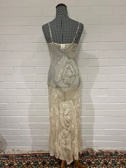 90s Akira Silk Sequin Rosette Slip