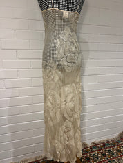 90s Akira Silk Sequin Rosette Slip