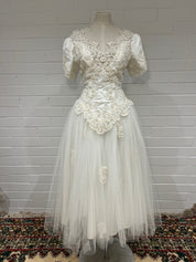 80s Tea Length Tulle Skirt Dress