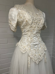 80s Tea Length Tulle Skirt Dress