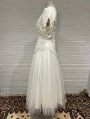 80s Tea Length Tulle Skirt Dress