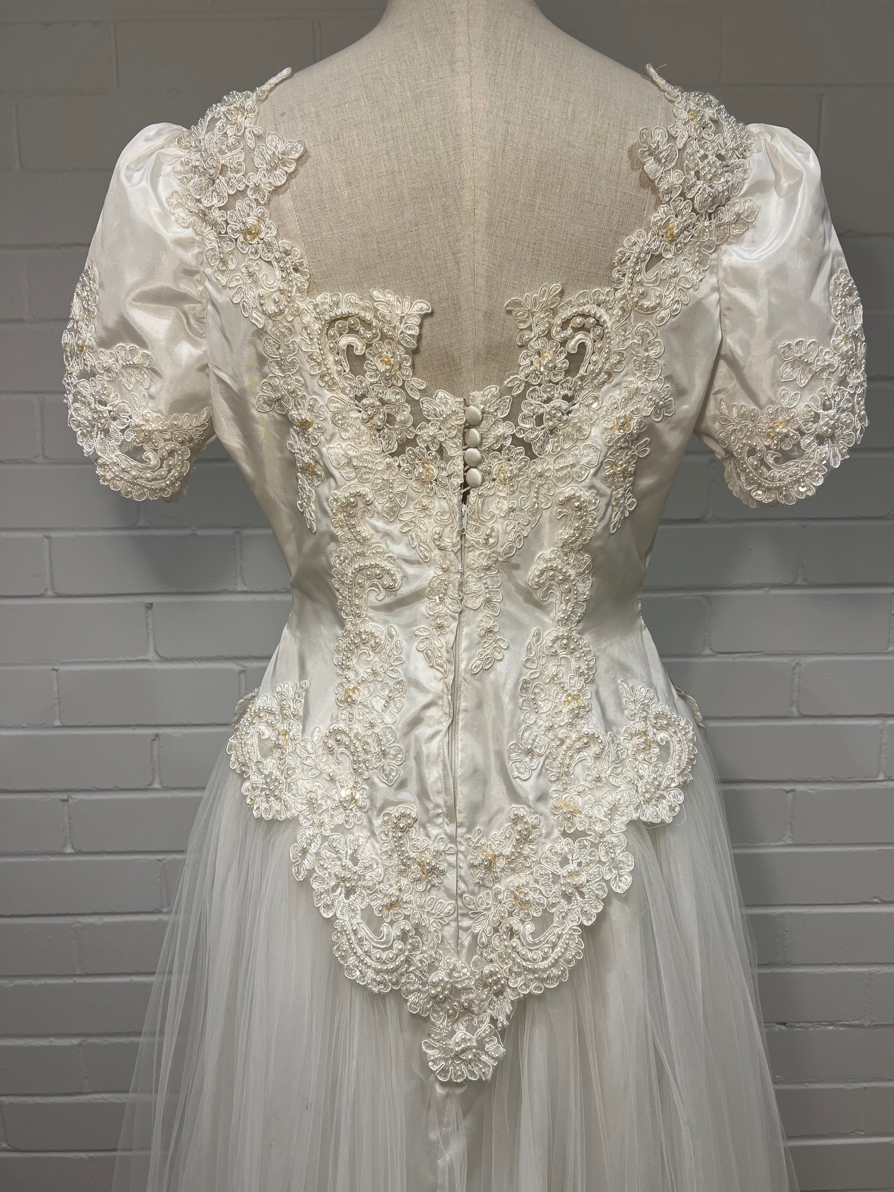 80s Tea Length Tulle Skirt Dress