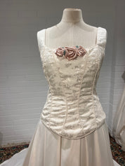 90s Embossed Corset and Satin Skirt Set