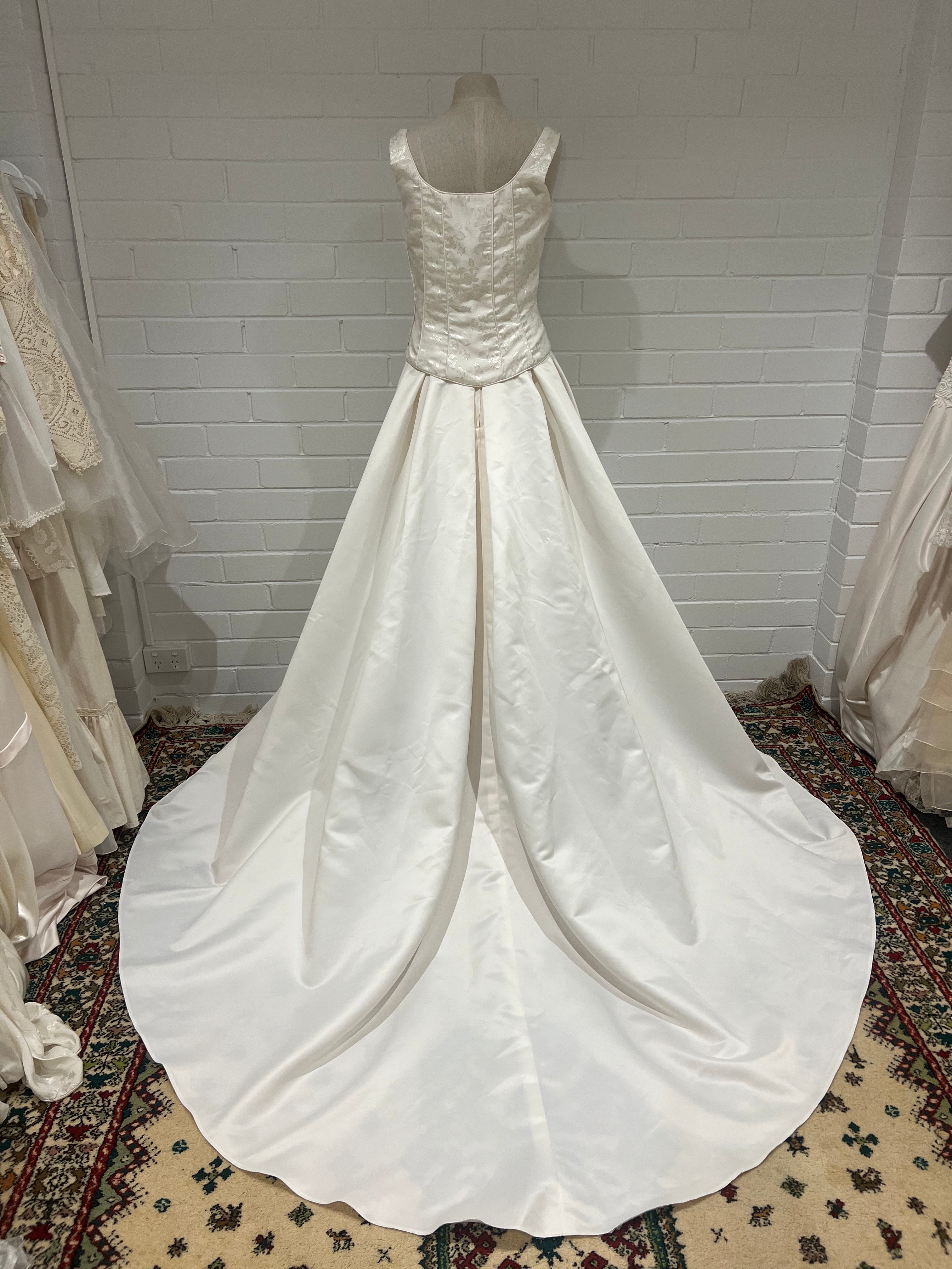 90s Embossed Corset and Satin Skirt Set