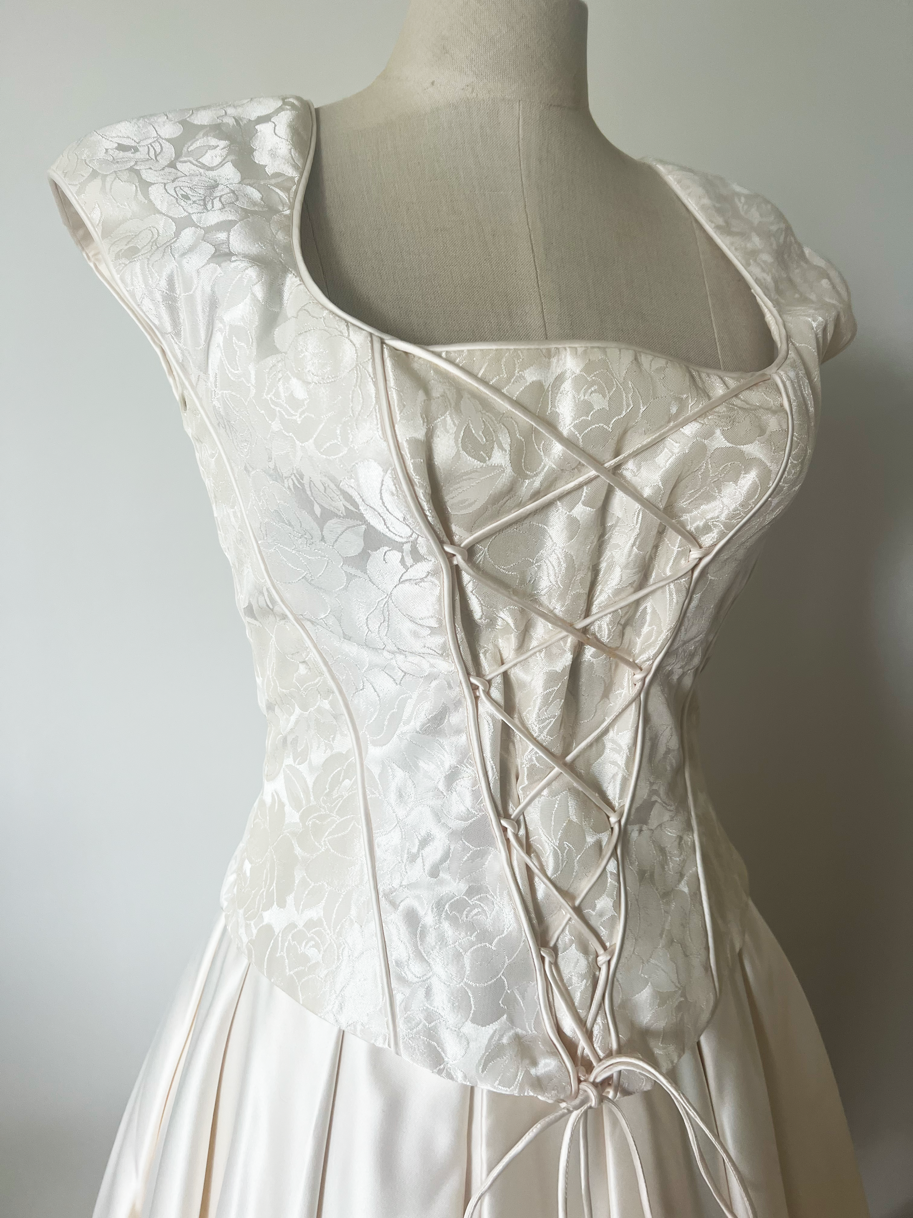 1990s Embossed Satin Corset