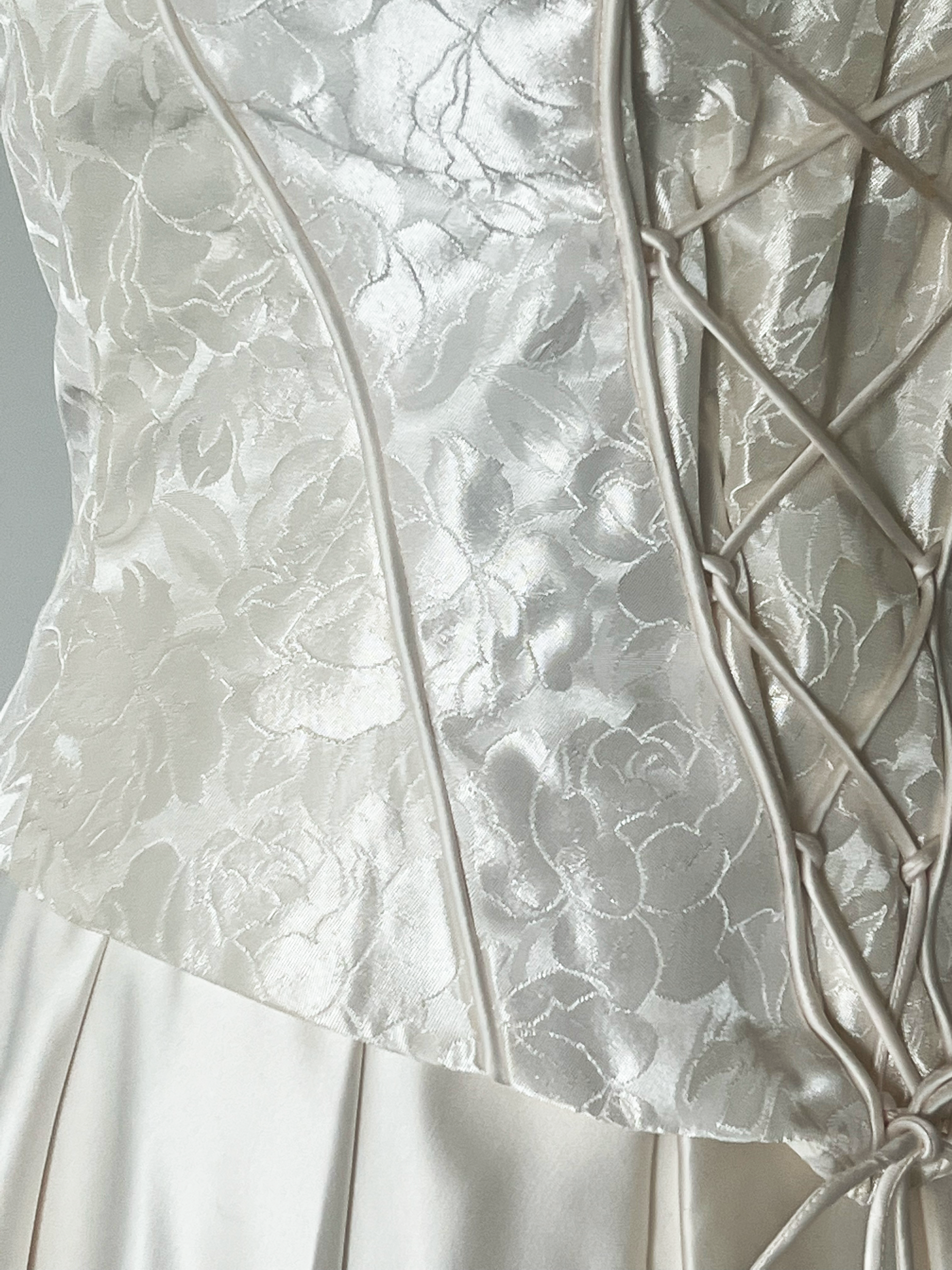 1990s Embossed Satin Corset